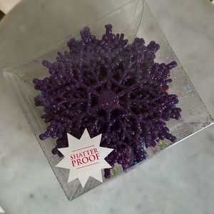 NEW Multicolored Snowflake Decor Christmas 24pc X 100mm Purple Green Pink Blue